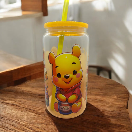 Baby Pooh Bear Glass can