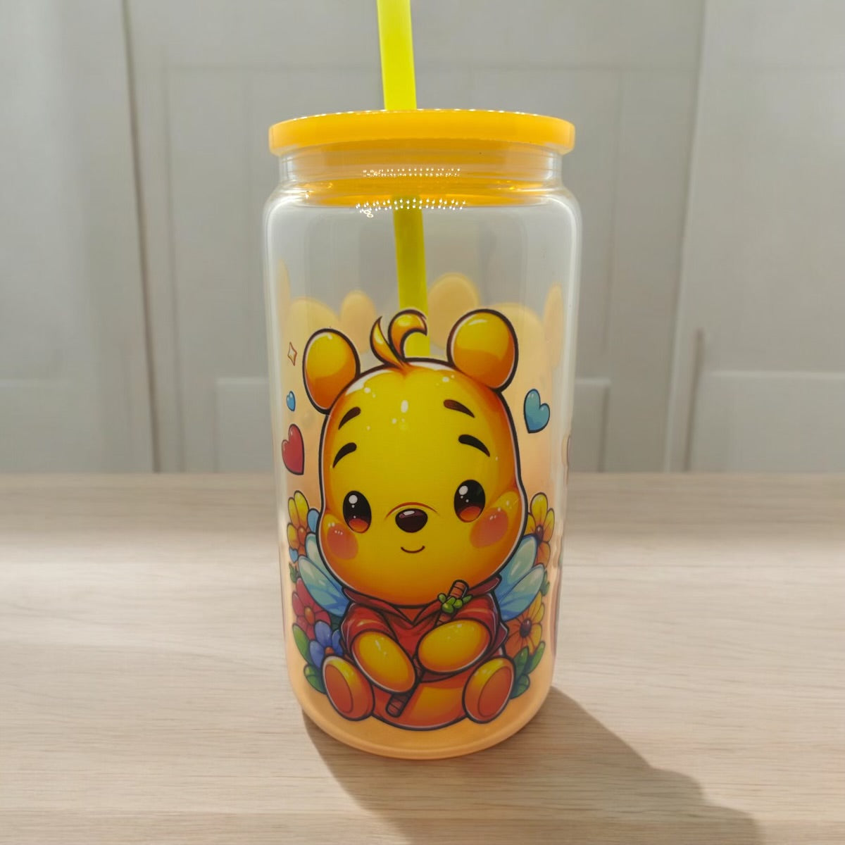 Baby Pooh Bear Glass can
